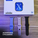 Caixa do smartwatch WS-X10 Series 10 com as 3 pulseiras inclusas