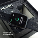 Tela do ACTION em treino de respiração guiada